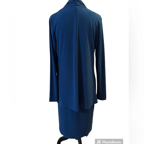 Connected Apparel teal dress, size 10 - Picture 2 of 5